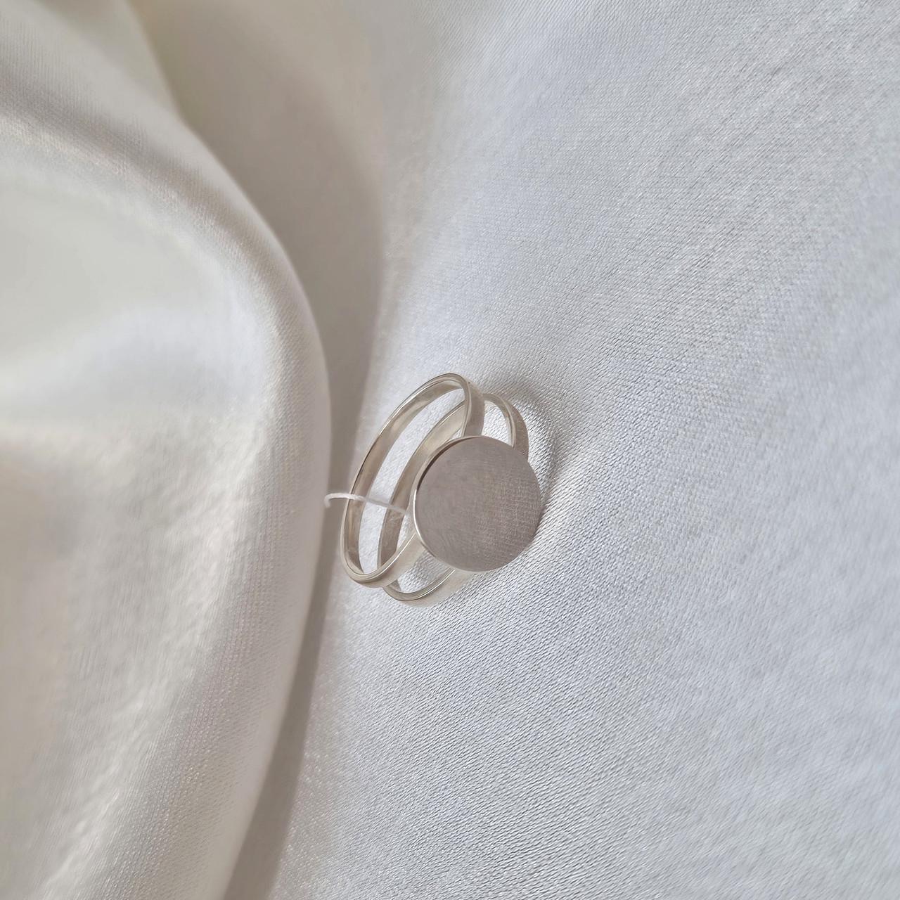 Кольцо без камней двойное серебро 925 пробы родованное 2,00 г р. 17 (вс750р)