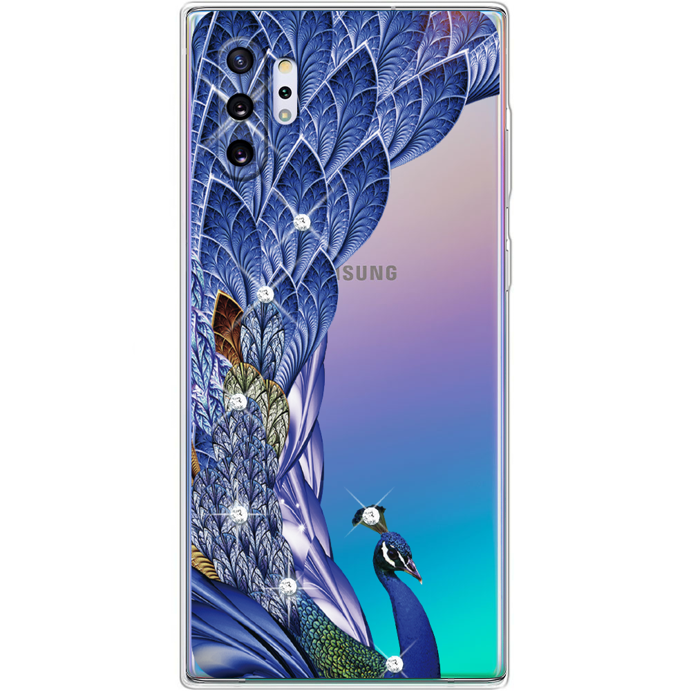 Чехол Boxface Samsung N975 Galaxy Note 10 Plus Павлин со стразами Прозрачный силикон (37686-rs7-37686)