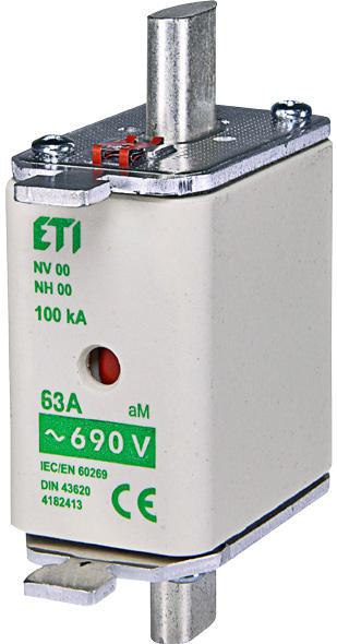 Запобіжник ножовий ETI KOMBI NH000 32A aM з плавкою вставкою (4181408)