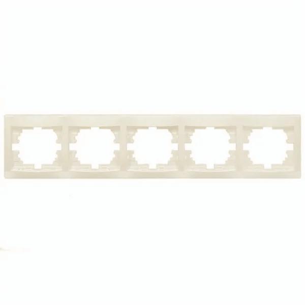 Рамка пятиместная горизонтальная Lezard Mira без вставки Кремовый (00000003331)