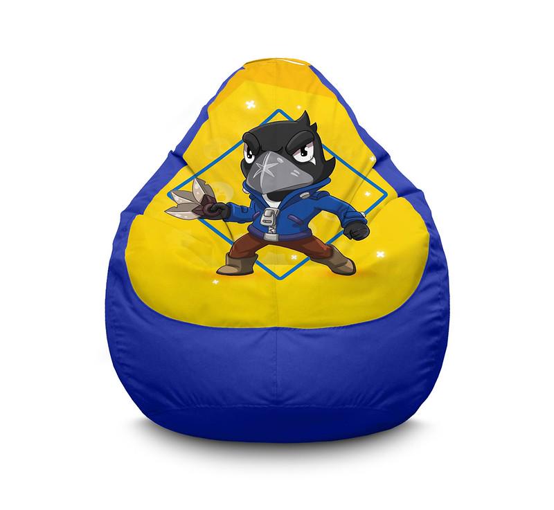 Крісло мішок iPuff Brawl Stars Crow Оксфорд XL 80x110 см Синій