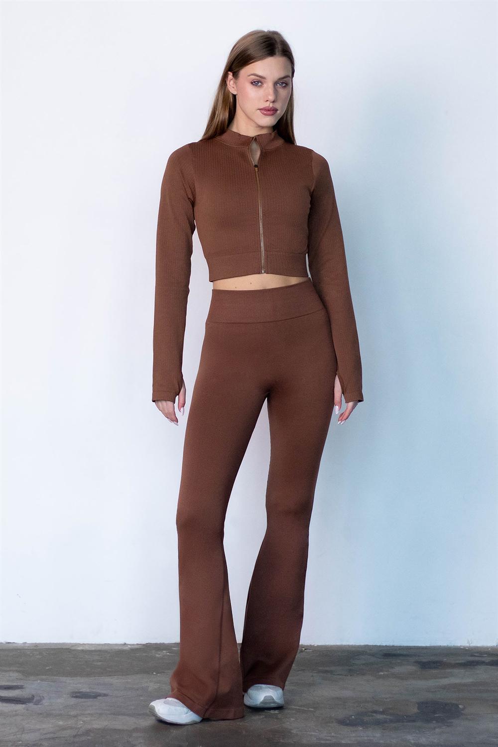 Легінси жіночі Giulia Flexing leggins Faboluose XY492 кльош S Brown-coffee
