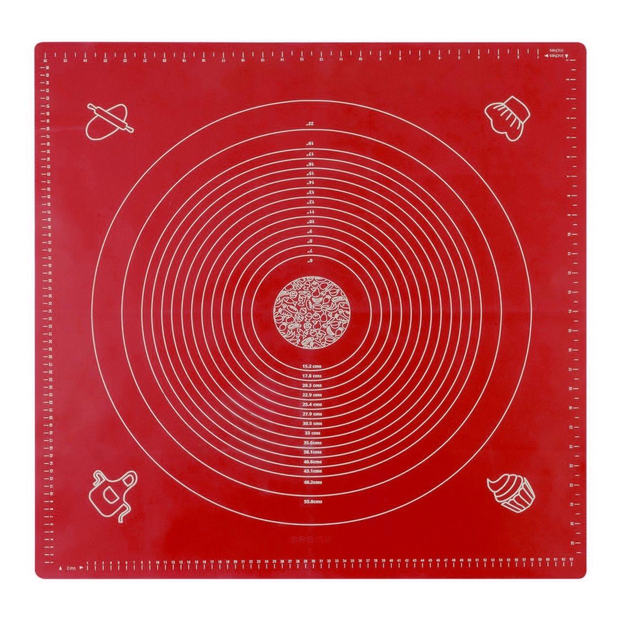 Килимок для випічки і розкачування A-PLUS №677 силіконовий 700х700 мм Червоний (203823-чер)