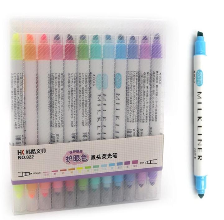 Набор маркеров текстовыделителей двухсторонних Josef Otten 12 цветов