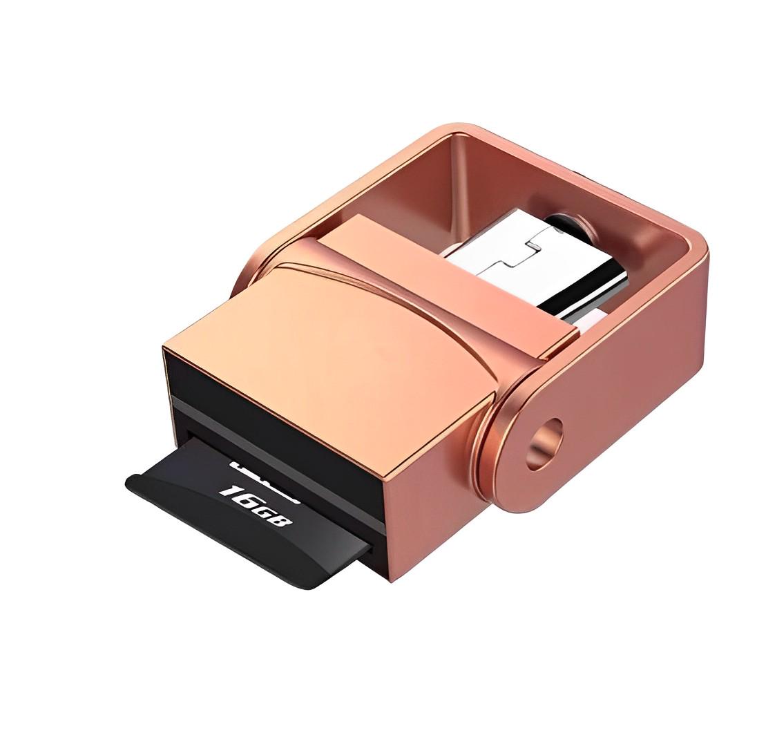 Переходник для карты памяти MicroS Type С to TF Розов-золотой (758287)