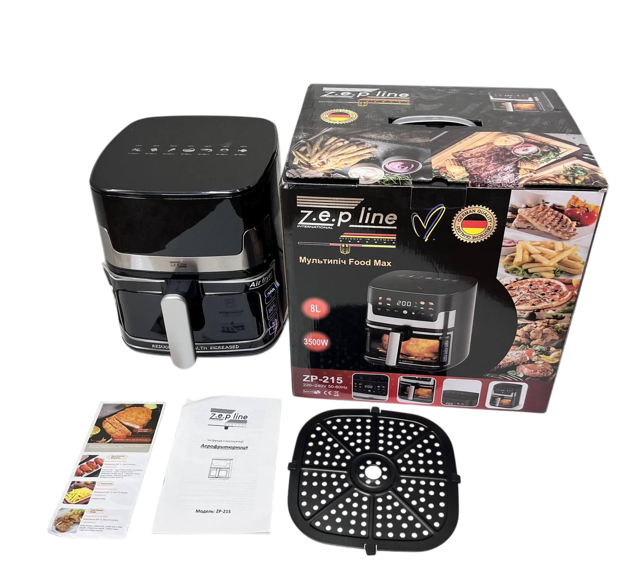 Аерофритюрниця Zepline ZP-215 антипригарне покриття 8 л 3500 Вт (29203821)