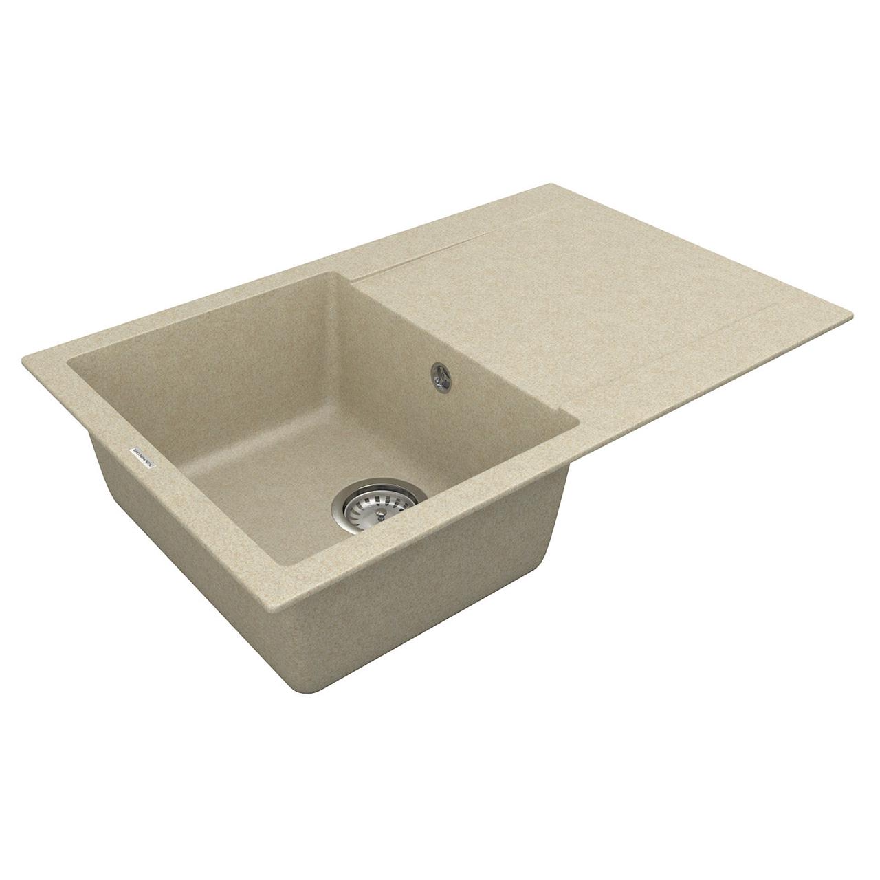 Мойка кухонная Vankor Orman OMP 02.78 + сифон 765х480х190 мм Beige - фото 4