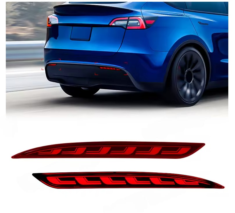 Рефлектор заднего бампера 3 функции светодиодный стоп-сигнал динамический указатель поворота для Tesla Model Y - фото 2 Рефлектор заднего бампера 3 функции светодиодный стоп-сигнал динамический указатель поворота для Tesla Model Y - фото 2