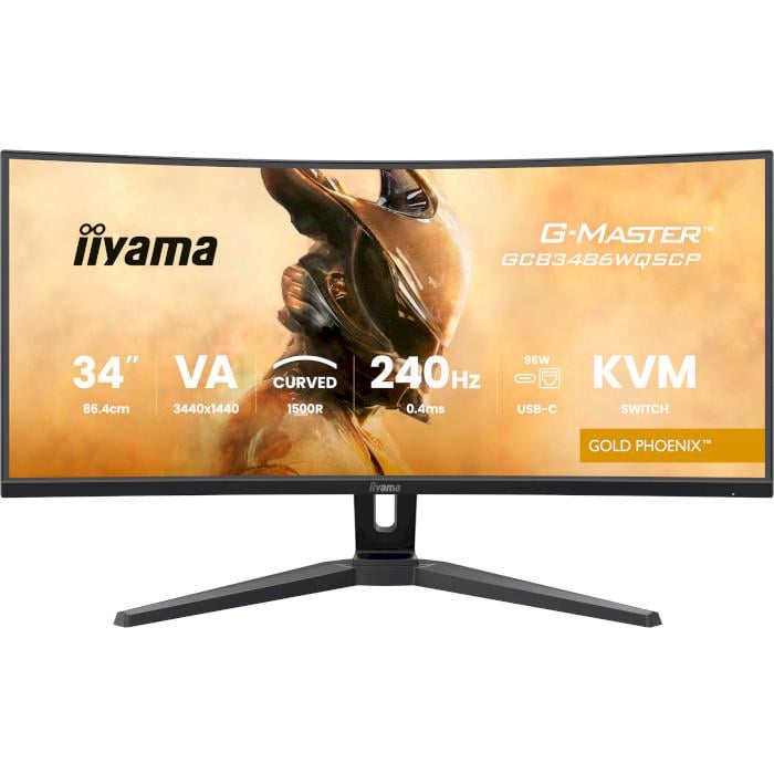 Монитор игровой изогнутый Iiyama G-Master GCB3486WQSCP-B1 Gold Phoenix Black (32163551)