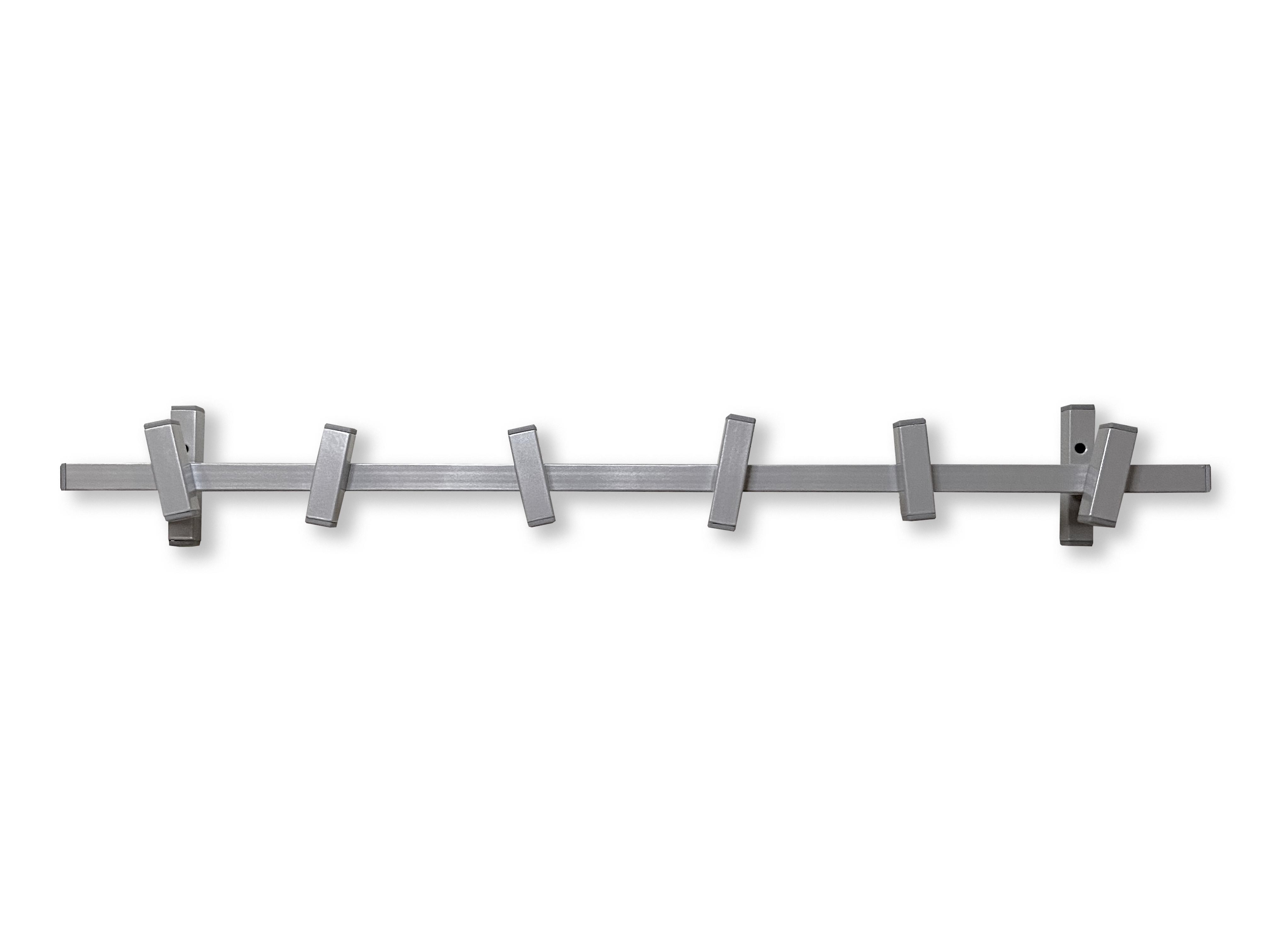 Вешалка настенная ZT-1 6 крючков металлическая 80 см Алюминиевый (А18006)