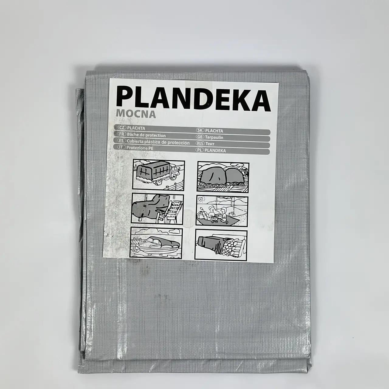 Тент Plandeka MOCNA 5х6 м 110 г/м2 Сірий (110-56)