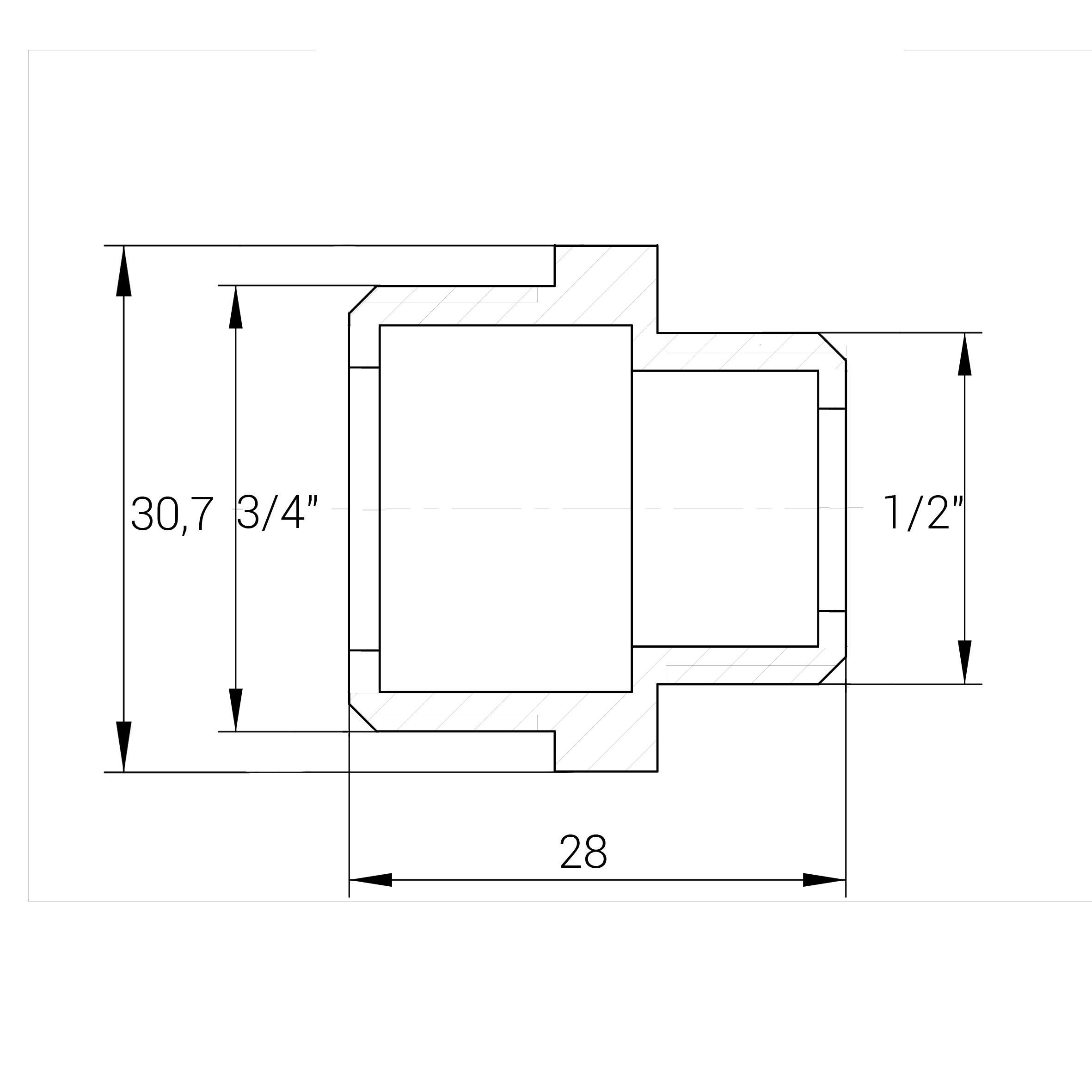 Ниппель редукционный никелированный VA 3/4" ЗРх1/2" ЗР штампованный под прокладку (А0511-1А) - фото 2 Ниппель редукционный никелированный VA 3/4" ЗРх1/2" ЗР штампованный под прокладку (А0511-1А) - фото 2