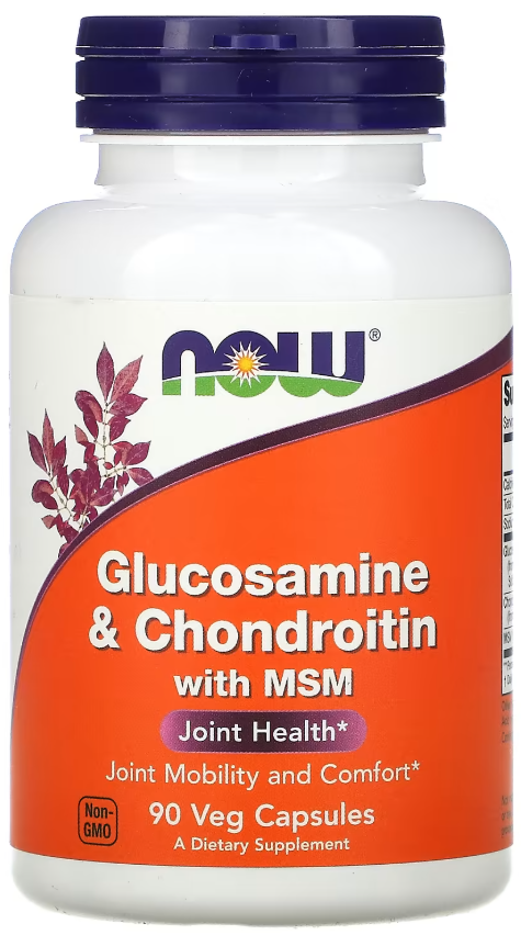 Добавка натуральная Глюкозамин хондроитин и МСМ NOW Foods Glucosamine Chondroitin MSM 90 вегетарианских капсул
