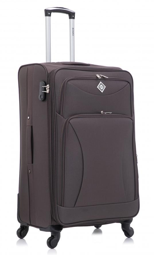 Чемодан дорожный Bonro Tourist большой на 4 колесах Коричневый (10132803)