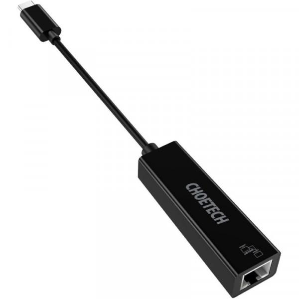 Перехідник Choetech USB3.1 TypeC - Ethernet RJ45 1000Mb 0,15 м (HUB-R01-BK) - фото 2