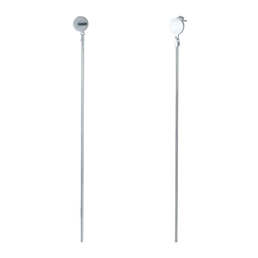 Серьги серебряные пусеты с длинными подвесками Серьги серебряные пусеты с длинными подвесками