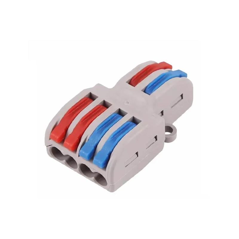 Клемма разветвляющая Tactix 0,08-4 мм2 32А 1-2+1-2 одинарная 39х22,5х14,5 мм крепеж 3,1 мм Разноцветный (SPL-42)