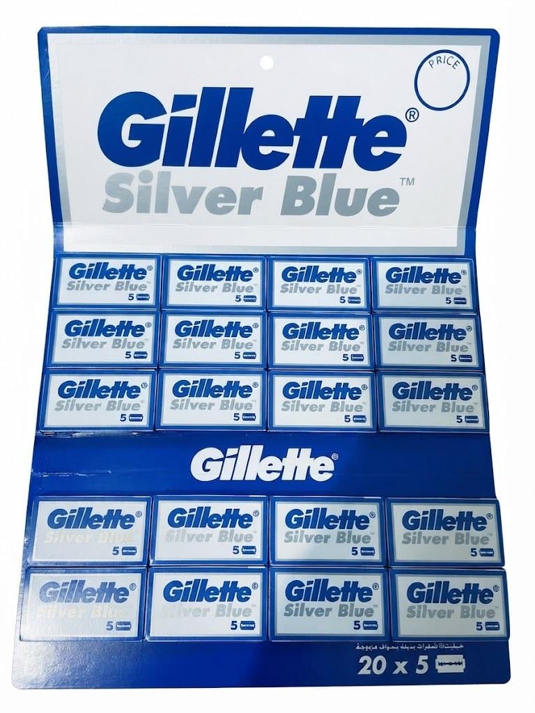 Лезвия для т-образной бритвы GILLETTE Silver Blue 100 шт.