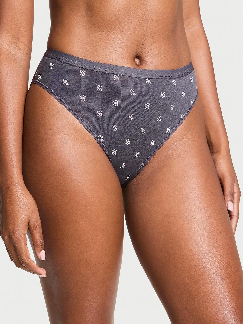 Трусики женские Victoria's Secret Stretch Cotton High-Leg Brief L Серый (2349252201)