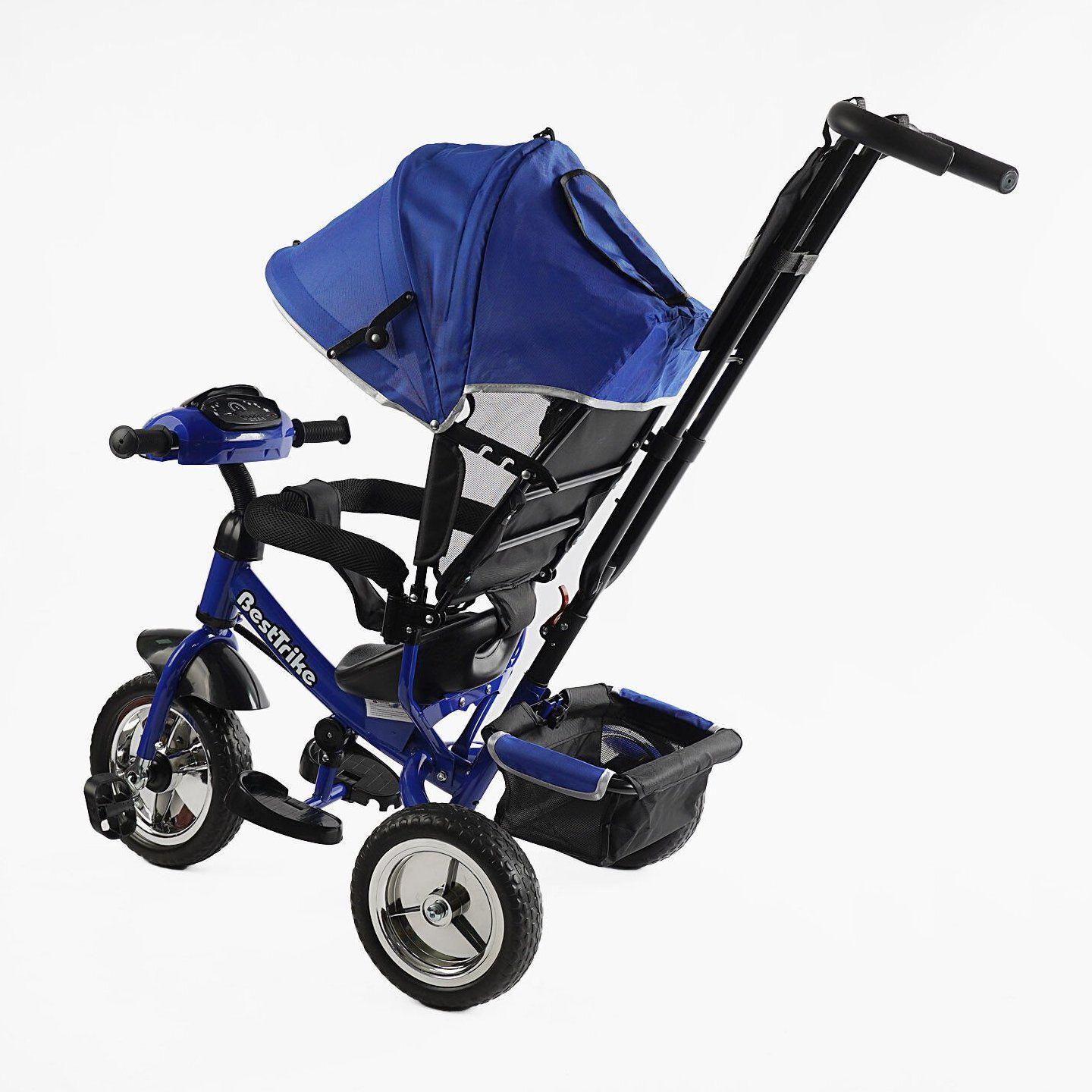 Велосипед дитячий триколісний Best Trike 6588 піна/фара з батьківською ручкою Синій (68-640) - фото 3