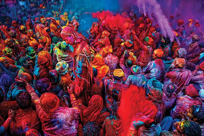 Постер плакат Фестиваль Цветов/Festival of Colours 61x91,5 см