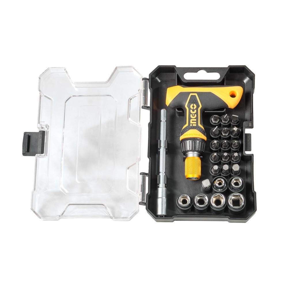 Отвертка INGCO с набором бит и головок 24 шт. (HKSDB0188)