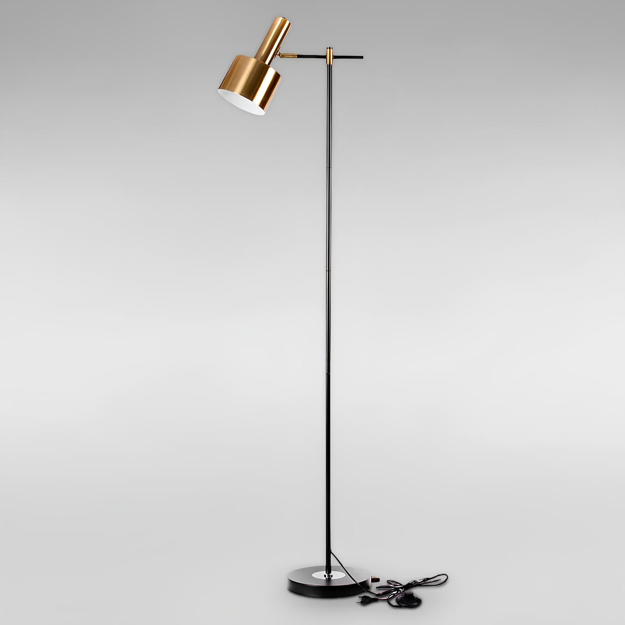 Торшер Svet з поворотним плафоном з металу під лампу Е27 Чорний/Золотий (SWT-3055 BK+GD)