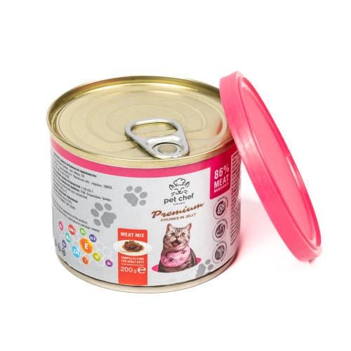 Корм влажный для взрослых кошек Pet Chef Мясной микс 200 г - фото 5