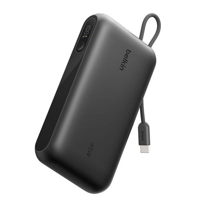 Повербанк Belkin 20000 мА/ч литий-ионный 45 Вт с встроенным кабелем USB-C Черный (BPB030HQBK)