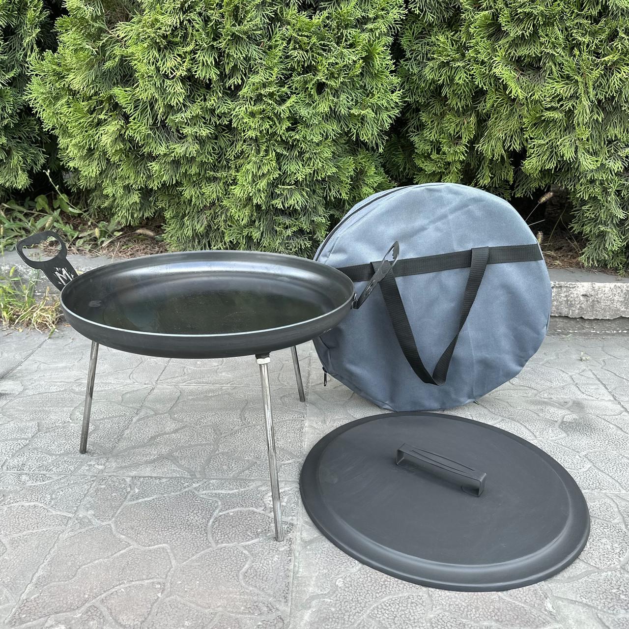 Сковорода из диска Metalzavod Фрея с крышкой и чехлом 54х41,5х33 см 40 см (SDR-40KCH) - фото 3