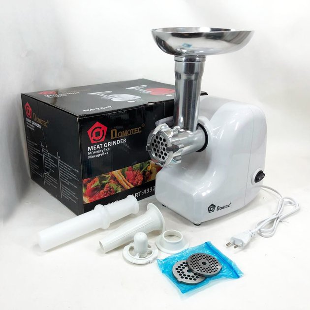 Мясорубка кухонная Domotec MS 2017 электрическая с реверсом 2500 W Белый (ws68653-1)
