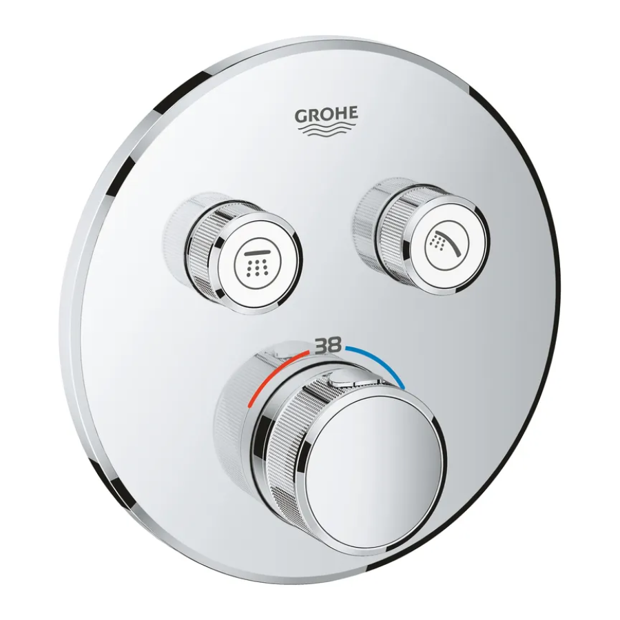 Термостат скрытого монтажа на 2 потребителя Grohe Grohtherm SmartControl Chrome (29119000) Термостат скрытого монтажа на 2 потребителя Grohe Grohtherm SmartControl Chrome (29119000)