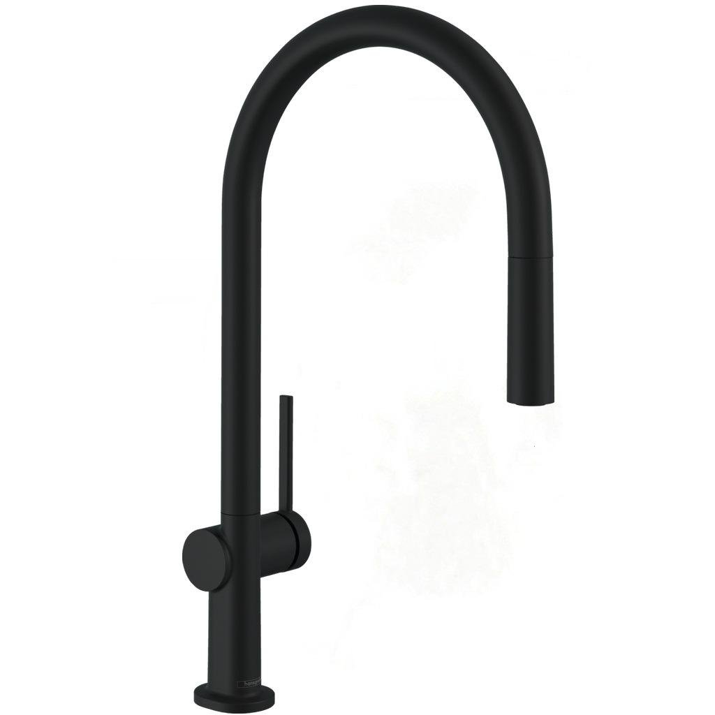 Змішувач для кухні Hansgrohe Talis M54 72802670 із висувною лійкою Чорний (129811)