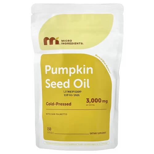 Тыквенное масло Micro Ingredients Pumpkin Seed Oil With Saw Palmetto 150 жидких капс. (MII-43800)
