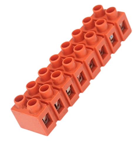 Блок клемний VOLTRONIC H2519-8P 36A 660V мідний 0,5-6 кв. мм Помаранчевий (13343)