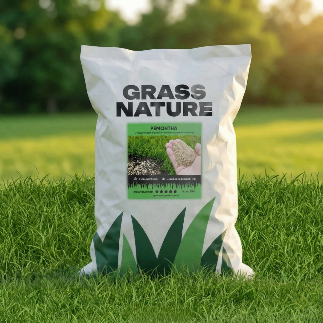 Семена газонной травы GrassNature Ремонтная 1 кг (24463206)