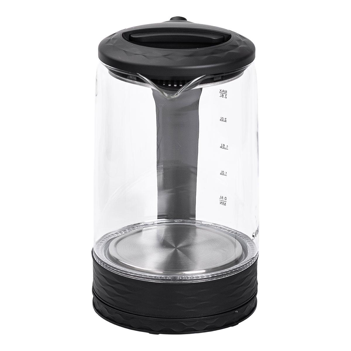 Электрический чайник стеклянный бытовой 2.5 л Sokany чайник дисковый для дома 1500 - фото 3