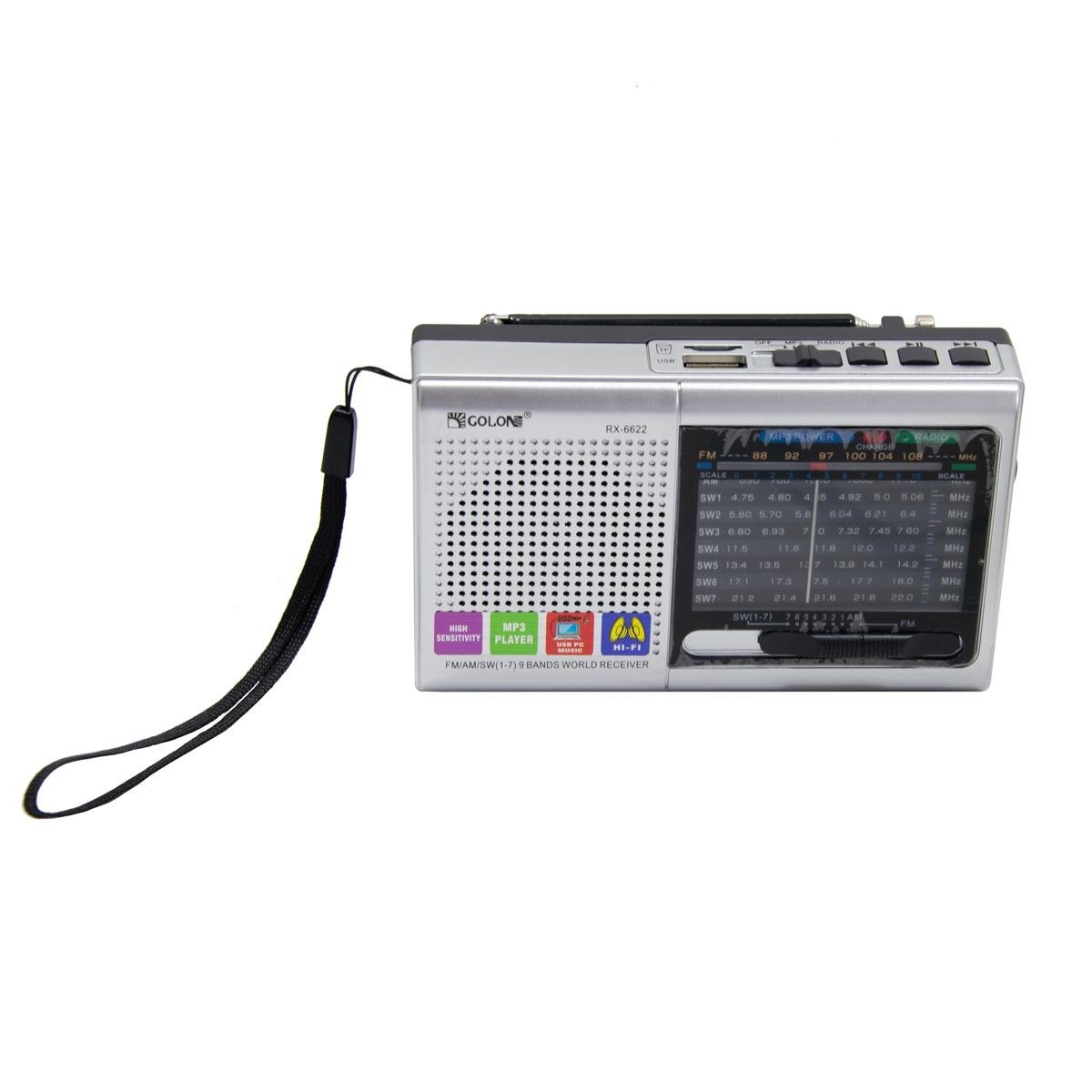 Радіоприймач побутовий Golon RX-6622 Silver (1009219-Silver)