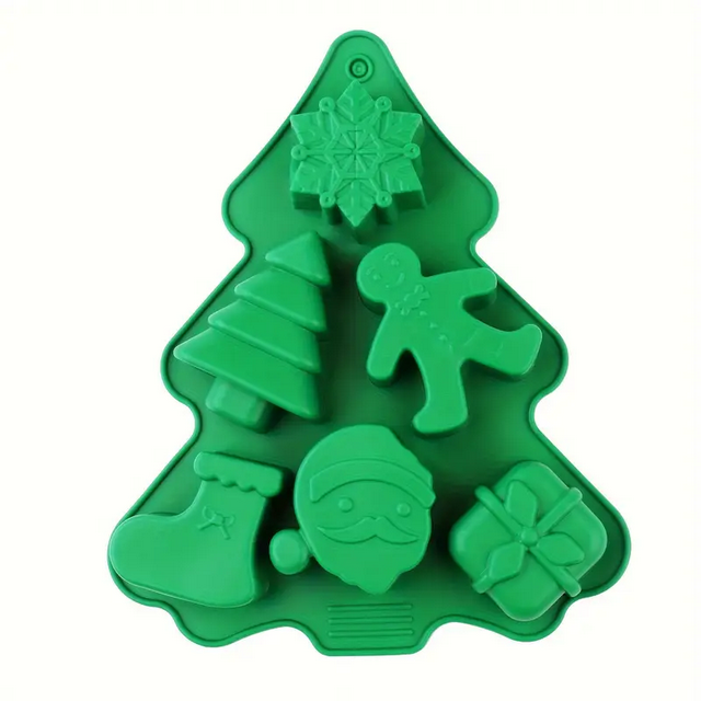 Силиконовая форма елка для выпечки SAM-22771 зеленая