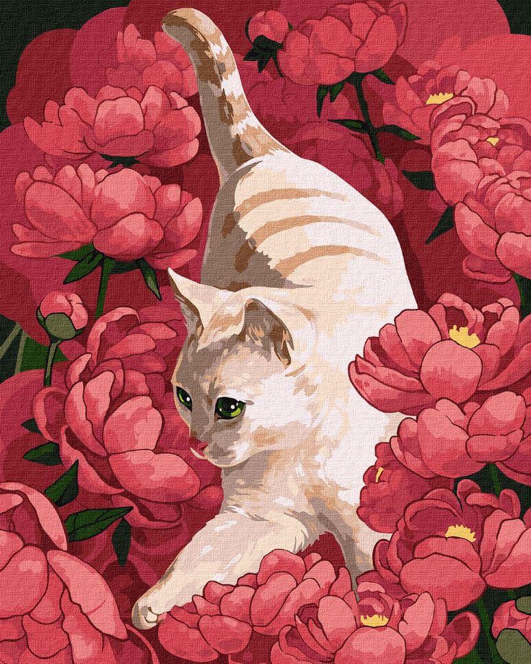 Картина по номерам Идейка КН4347 Игривая киса 40х50 см (L067368)