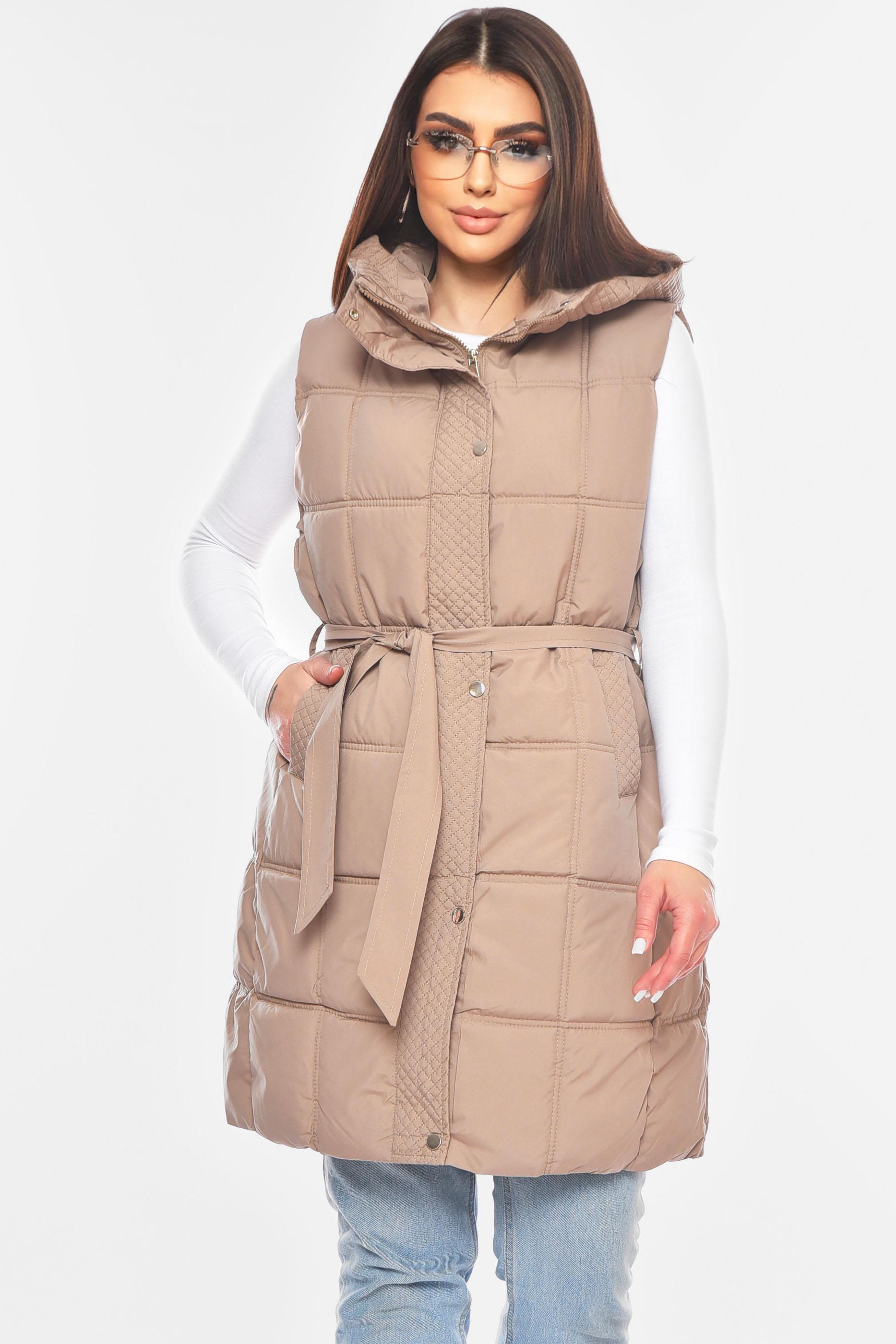 Жилетка жіноча батальна 200315 6XL Темно-бежевий