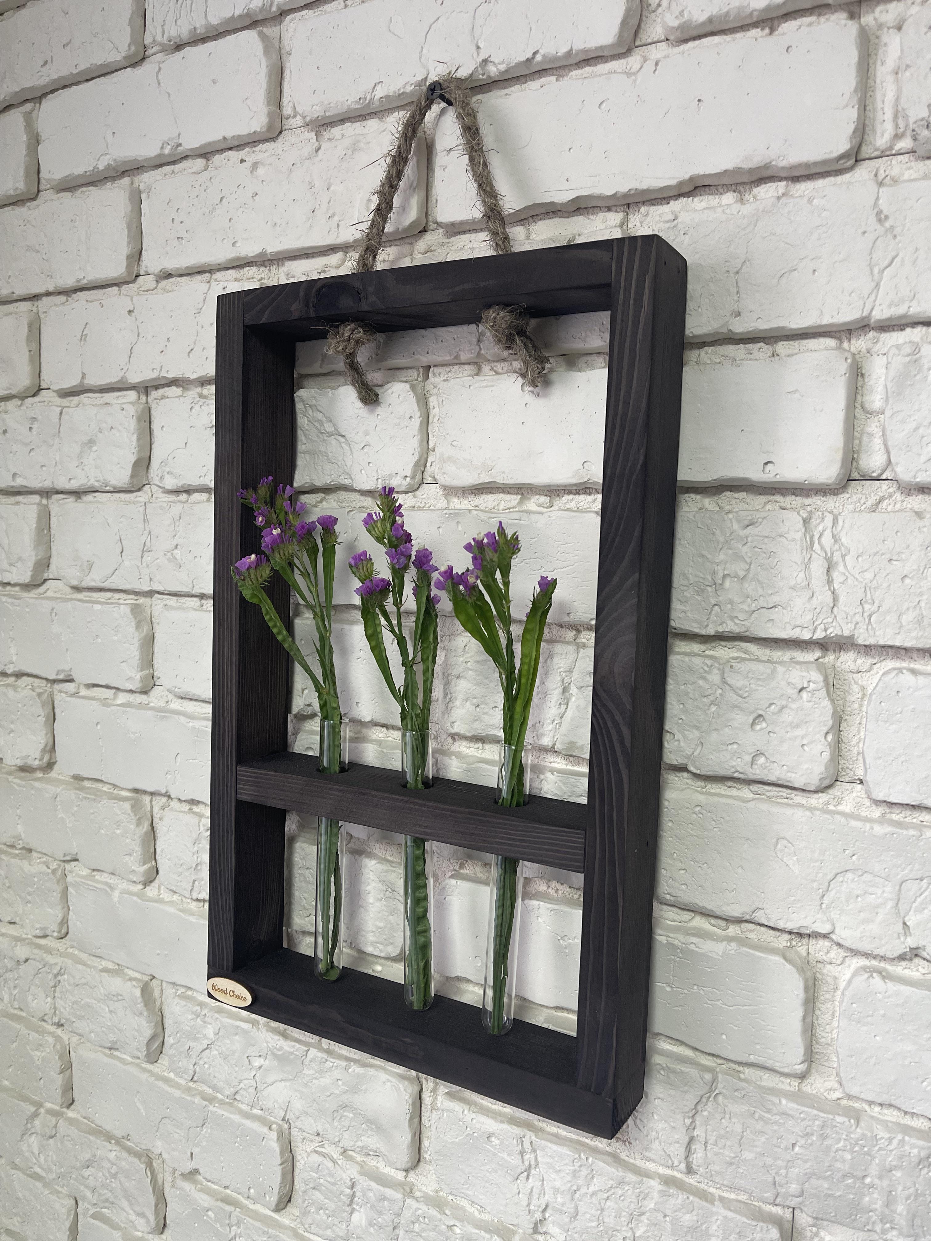 Подставка с колбами для цветов 25х40 3 шт. Коричневый - фото 2