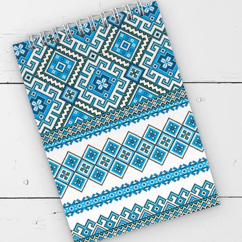 Блокнот на пружине Presentville А6 Голубой орнамент 9,5х14 см (BL6_19D049)