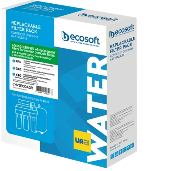 Картриджи для фильтра обратного осмоса Ecosoft Absolute без минерализатора годовой запас (CHV15POST75GPD)