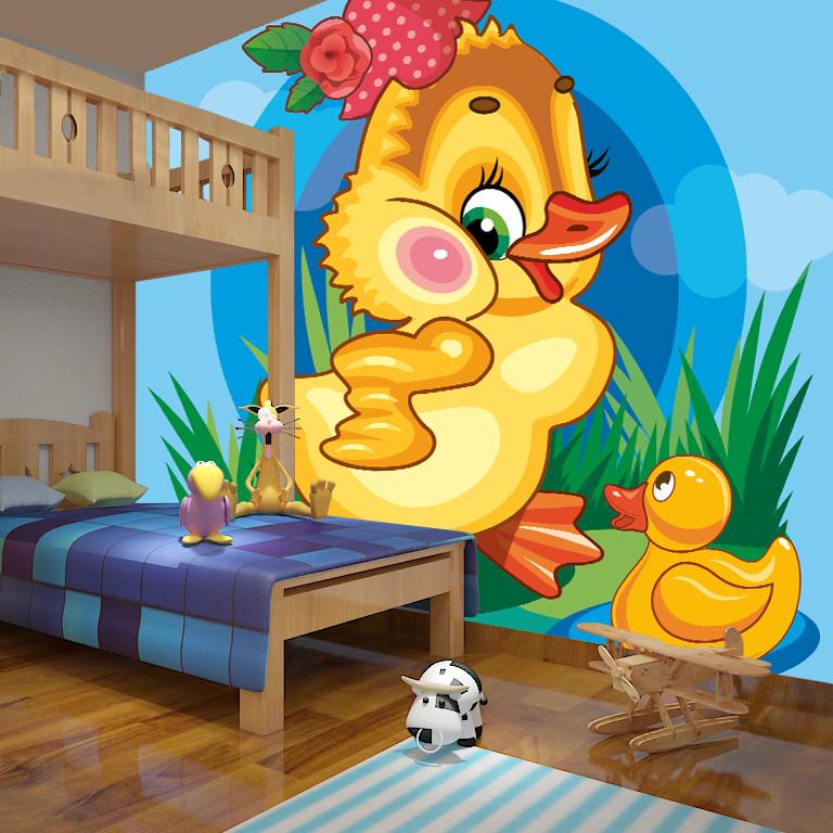 Фотообои 3D для детской комнаты Утенок