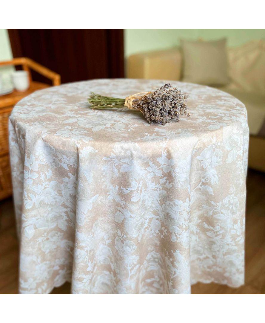 Скатерть водоотталкивающая Simfoni 120x136 Алюр Бежевый