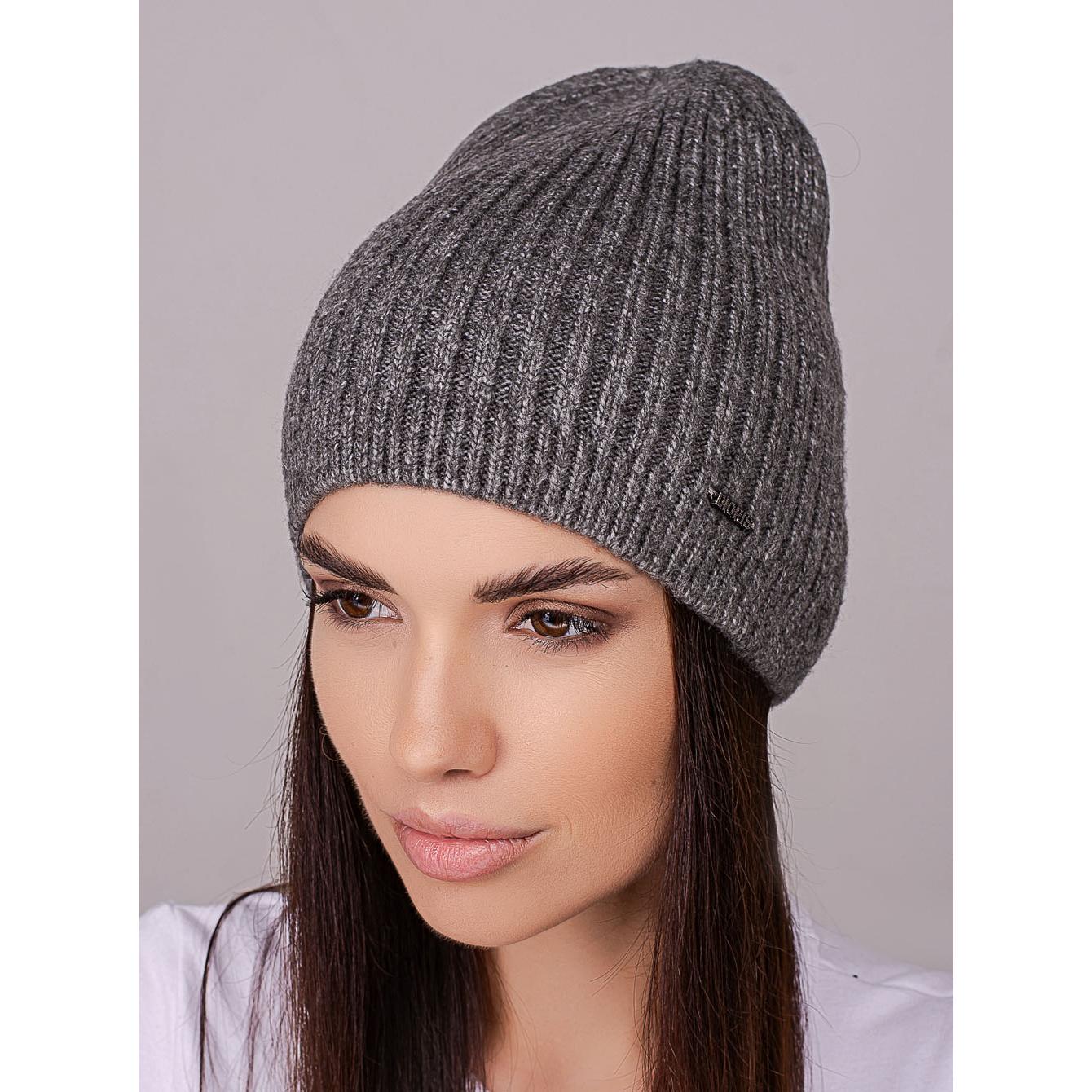 Шапка жіноча Leks ФЛЕШ подовжена без відвороту одинарна з невеликим в'язаним манжетом one size Темно-Сірий (258363) - фото 1 Шапка жіноча Leks ФЛЕШ подовжена без відвороту одинарна з невеликим в'язаним манжетом one size Темно-Сірий (258363) - фото 1