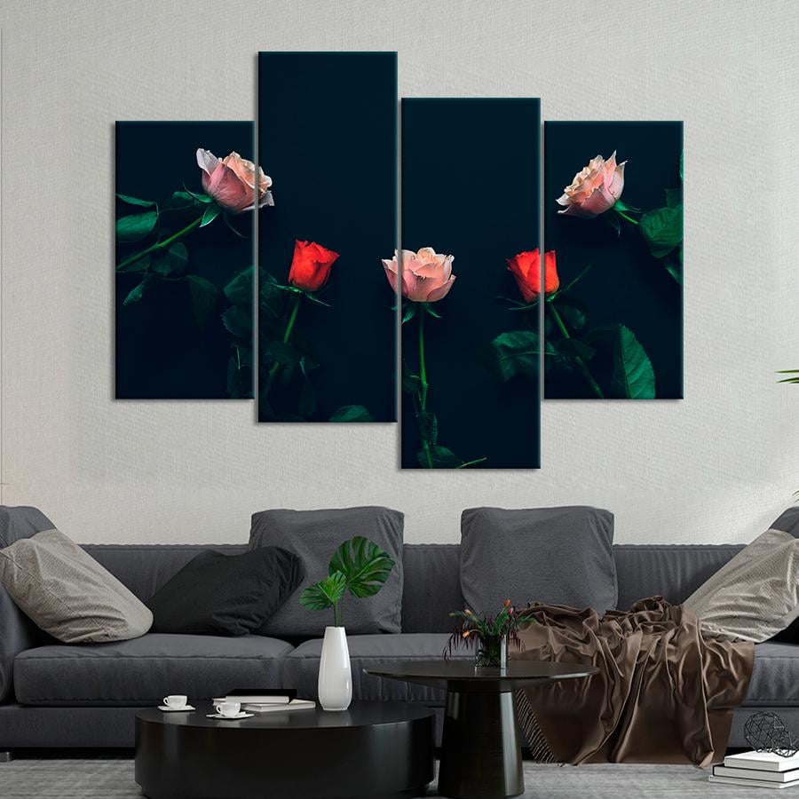 Картина цветы и растения Хрупкие розы 129x90 см (A980-4)