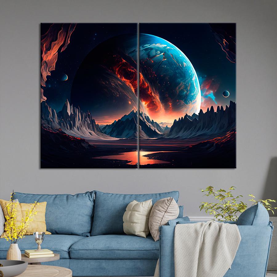 Картина космос Мертвая планета 111x81 см (A1287-2) Картина космос Мертвая планета 111x81 см (A1287-2)