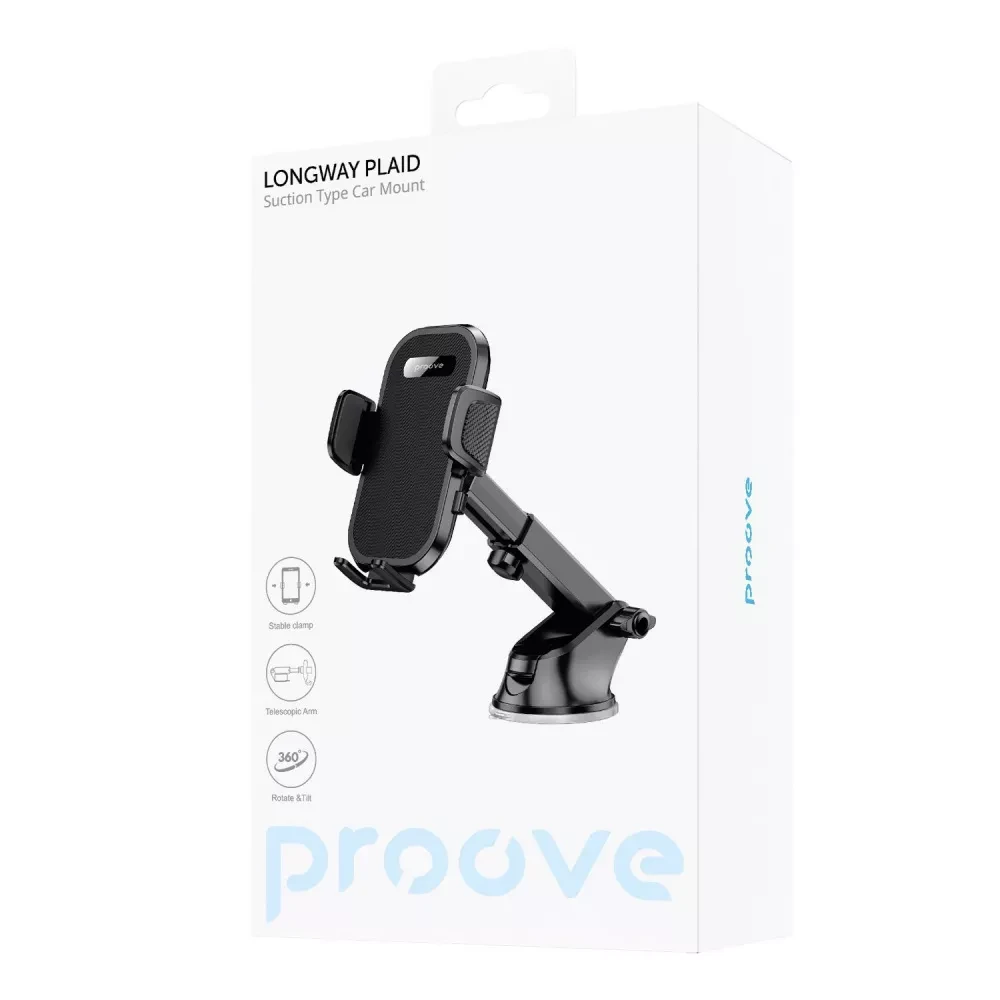 Автомобильный держатель Proove Longway Plaid Suction Type Car Mount - фото 2 Автомобильный держатель Proove Longway Plaid Suction Type Car Mount - фото 2